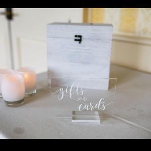 Gifts and cards acrylic wedding sign